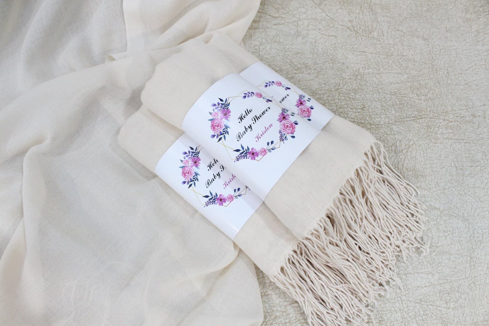Cream Pashmina Shawl Wedding Favour — handmade by Butterflyy Shop